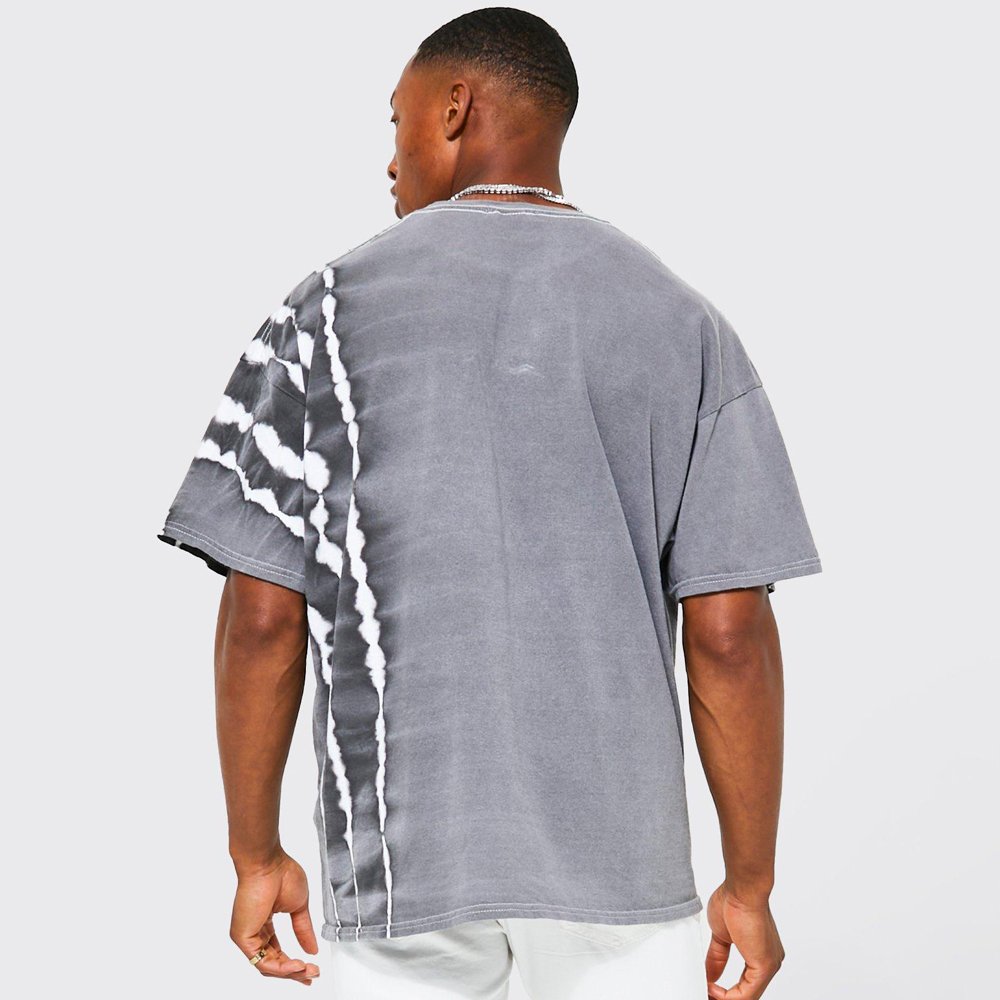 Oversized Extended Neck Over The Seam Gothic Back Print T-shirt