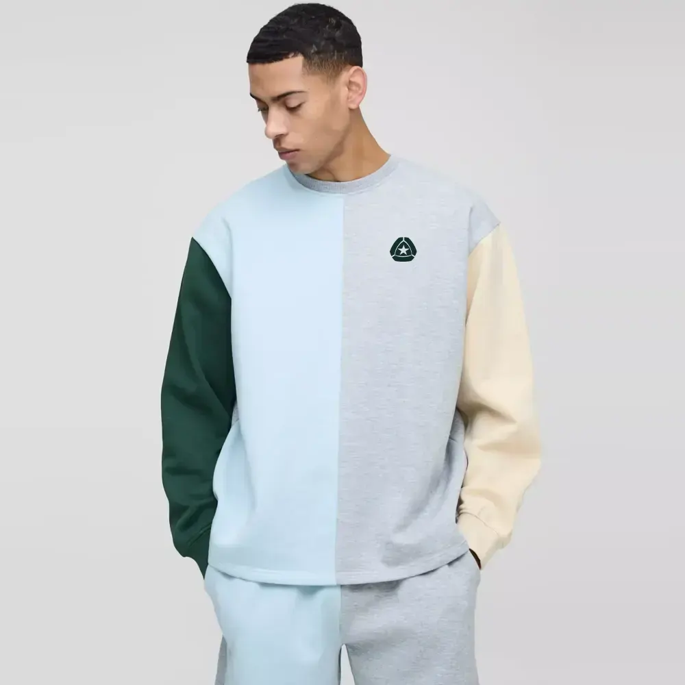 Oversized Man Colour Block Sweatshirt
