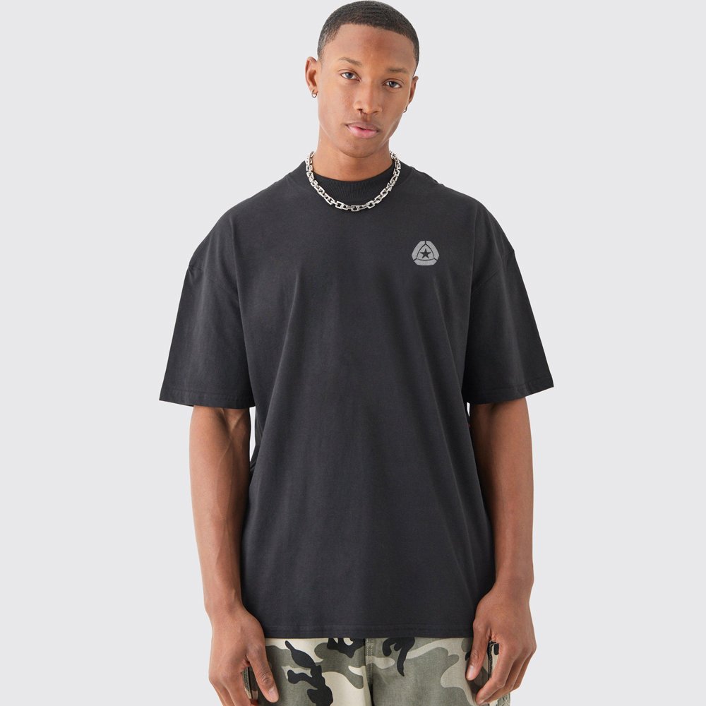 Plus Regular Fit Acid Wash Star Wars T-shirt