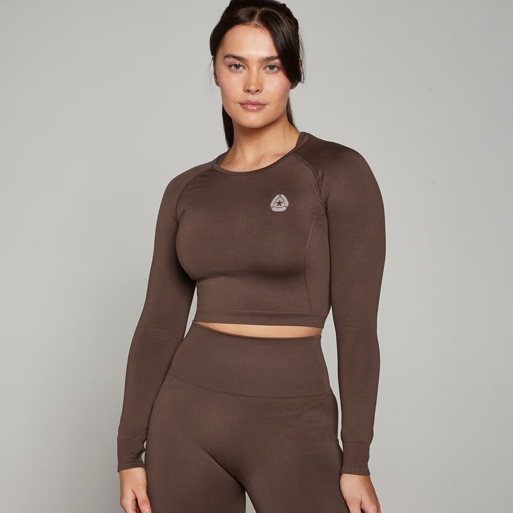 Seamless Pattern Crop Top – Olive Green