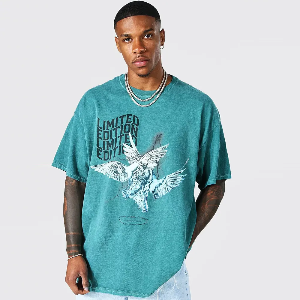 Oversized Faux Layer Spray Wash T-Shirt