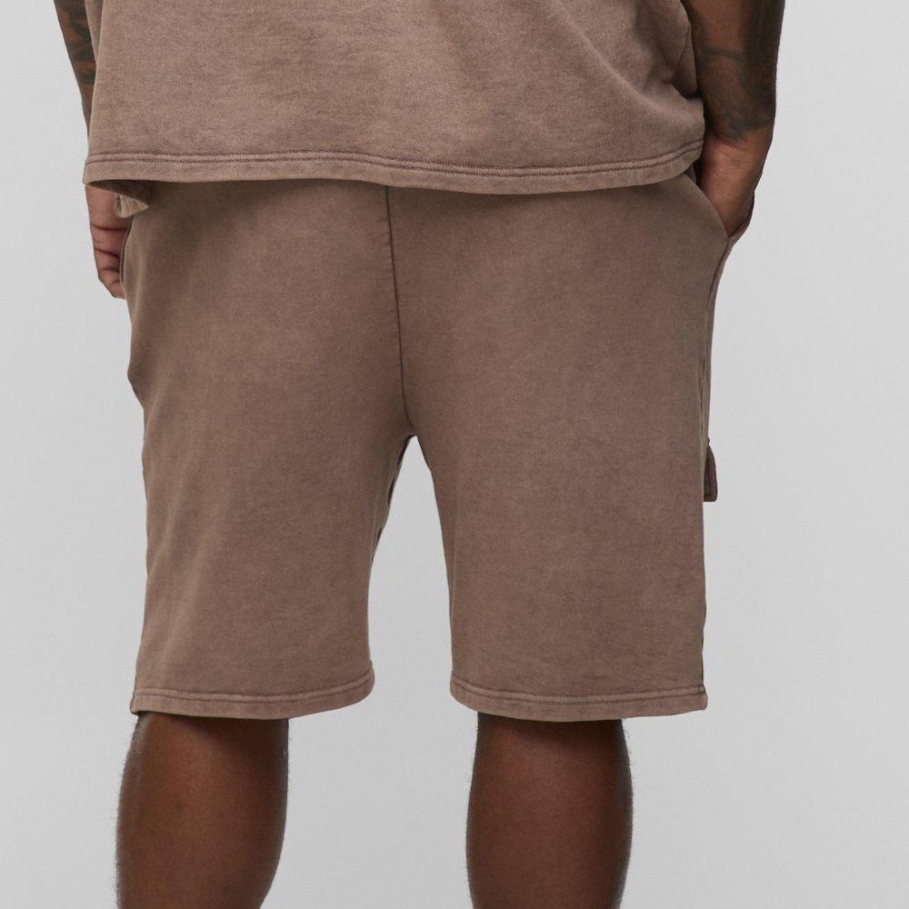 Plus Loose Fit Acid Wash Jersey Shorts