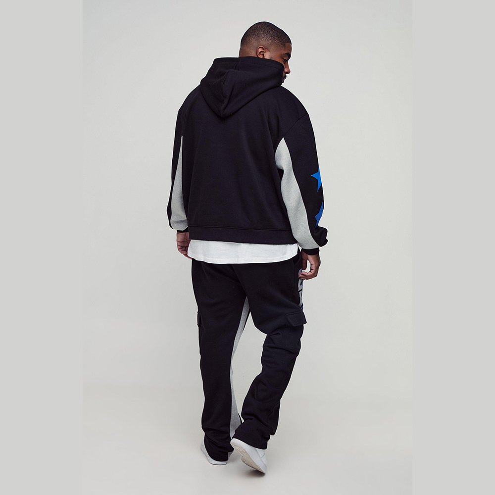 Oversized Boxy All Over Heart Printed Hooded Tracksuit